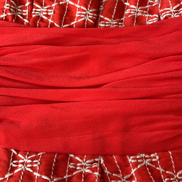 Tracy Reese Red Summer Frock with Embroidery - Picture 9 of 13